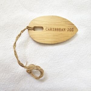 Carribean Joe REPLACEMENT Wooden  Key Ring Keychain Pendant Leather Luggage